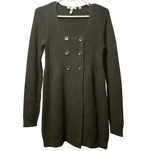 Vince Bergdorf Goodman black cashmere wool blend long cardigan